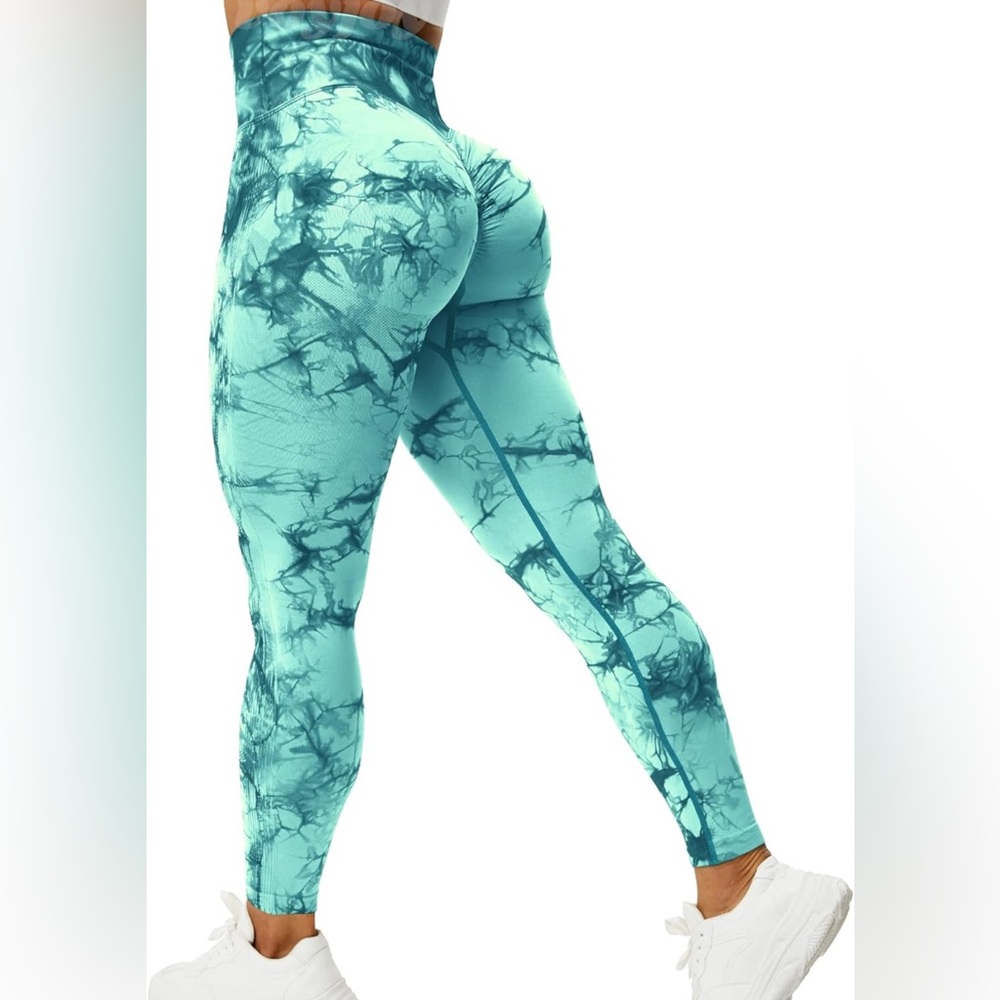 Blue Marble Print Leggings